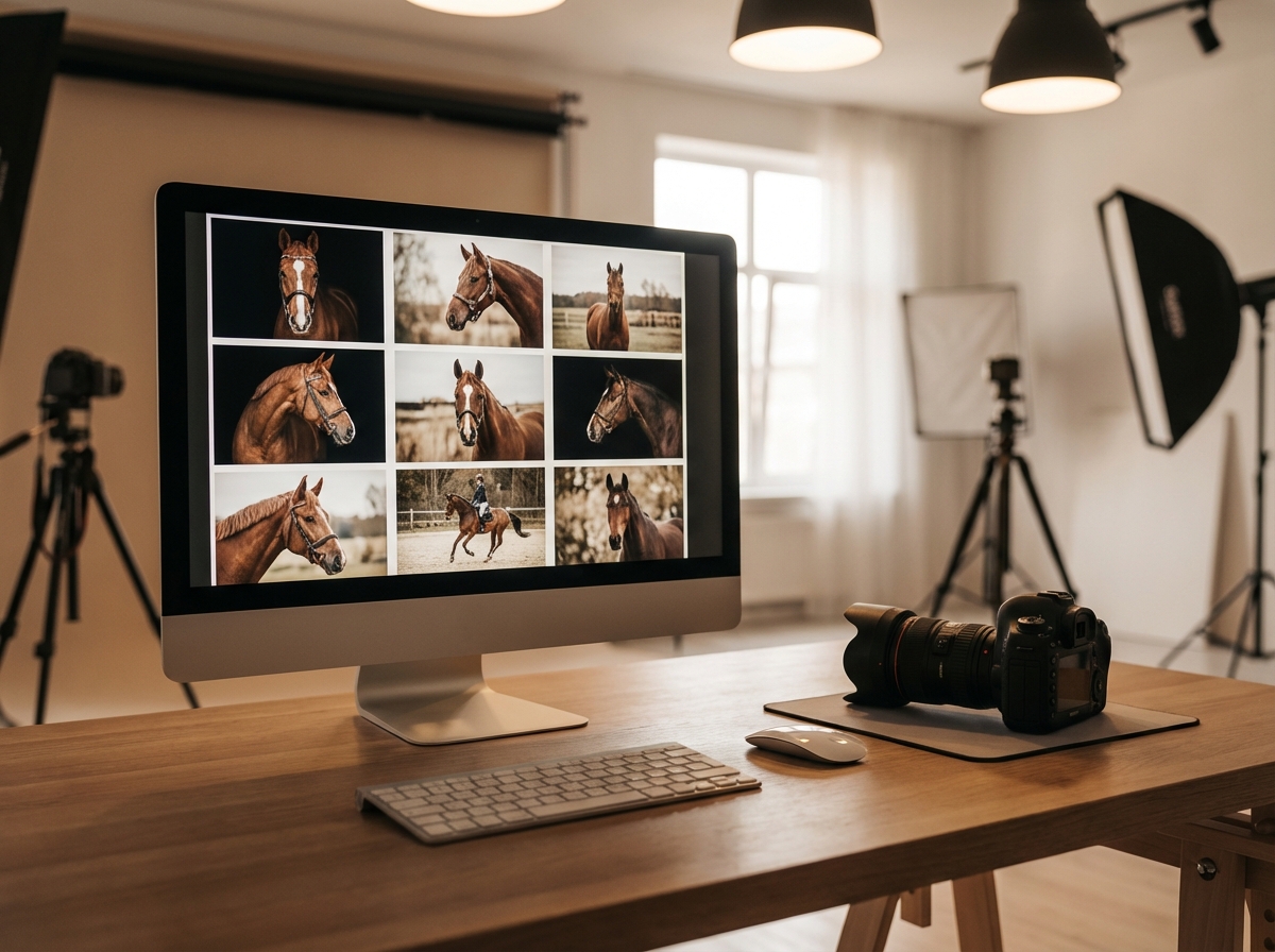 Equine photography portfolio in a gallery layout