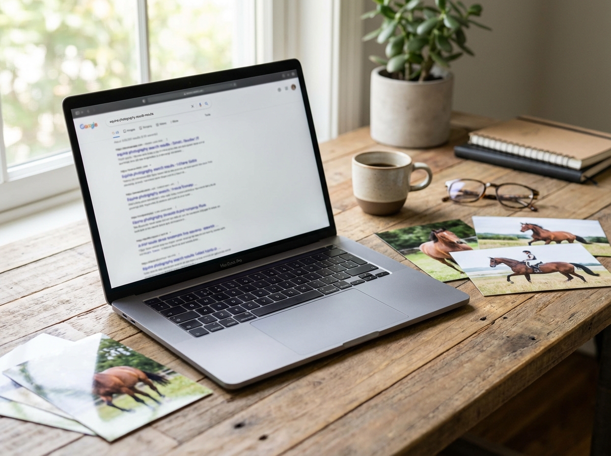 Equine photographer website in search results