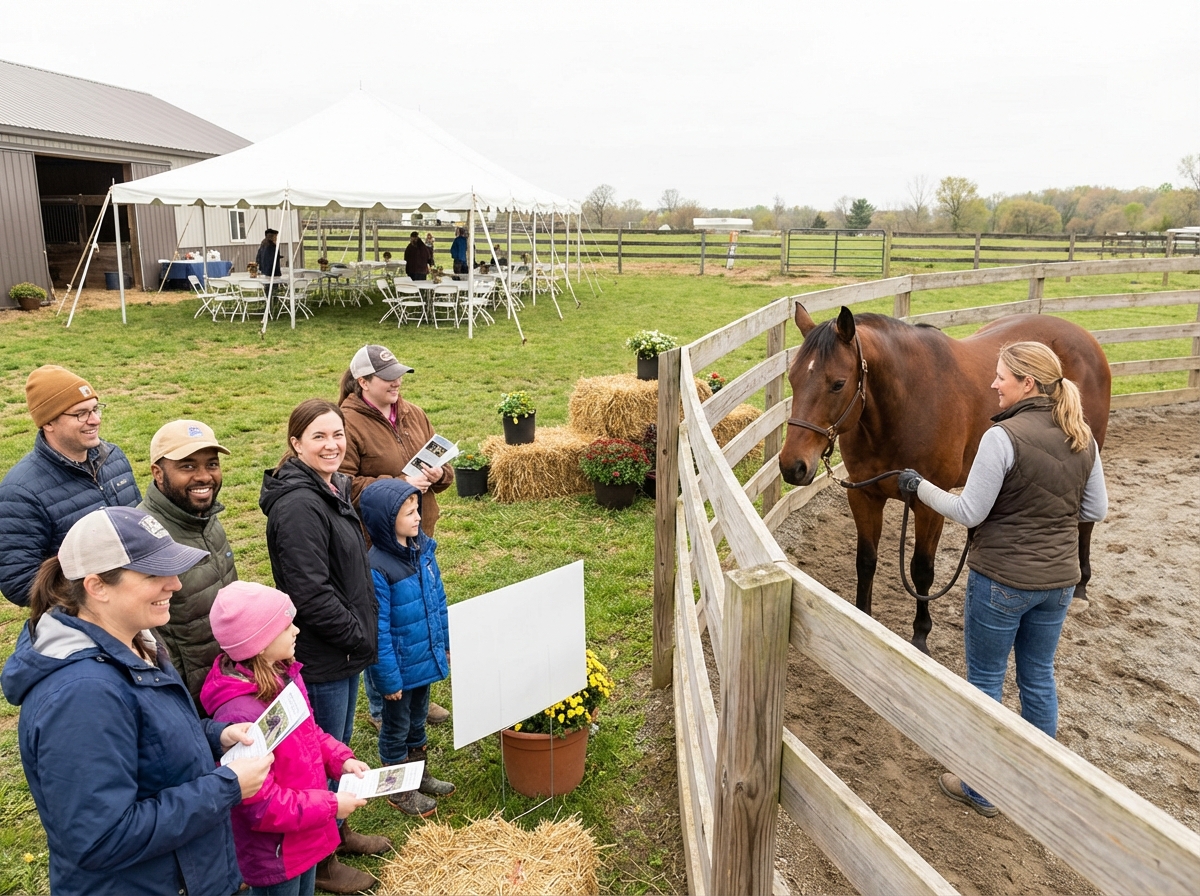 Donation page for an equine therapy center