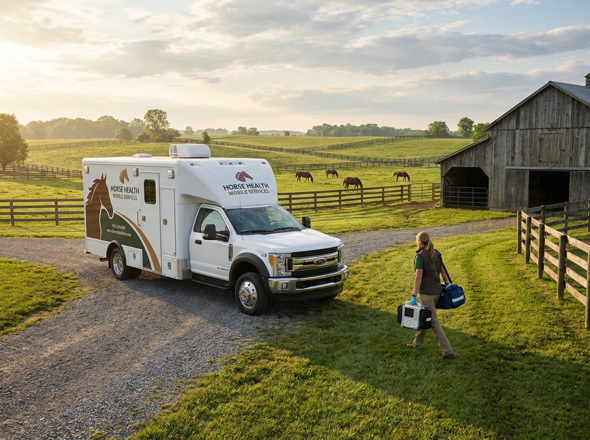 Service area map on an equine vet website