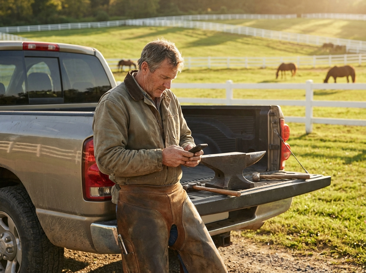 Appointment request form on a farrier website
