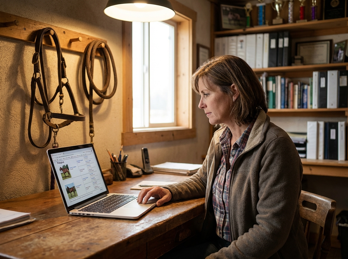 Horse breeder website in search results