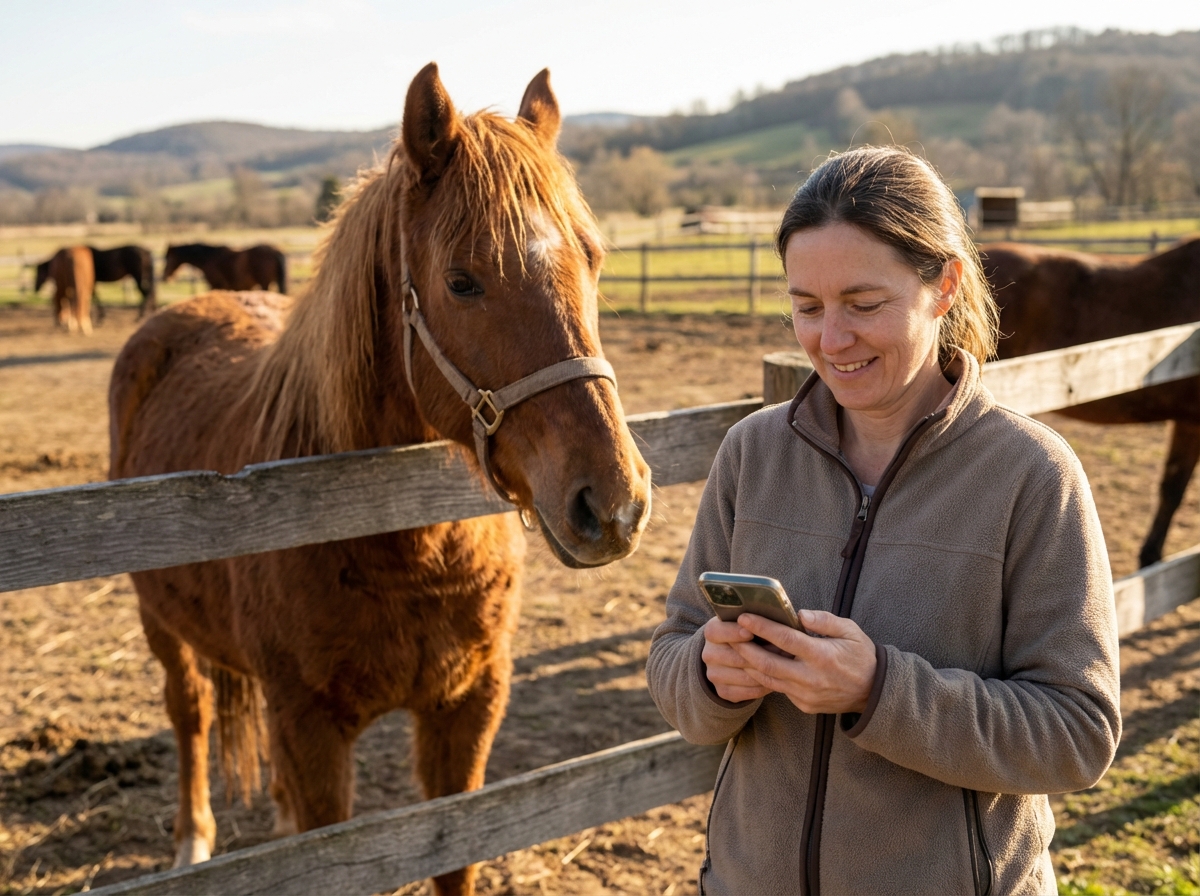 Horse rescue donation page on a phone