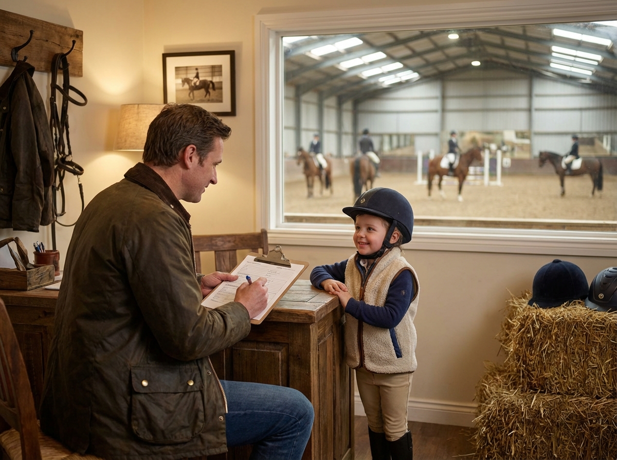 Lesson inquiry form on a riding school website